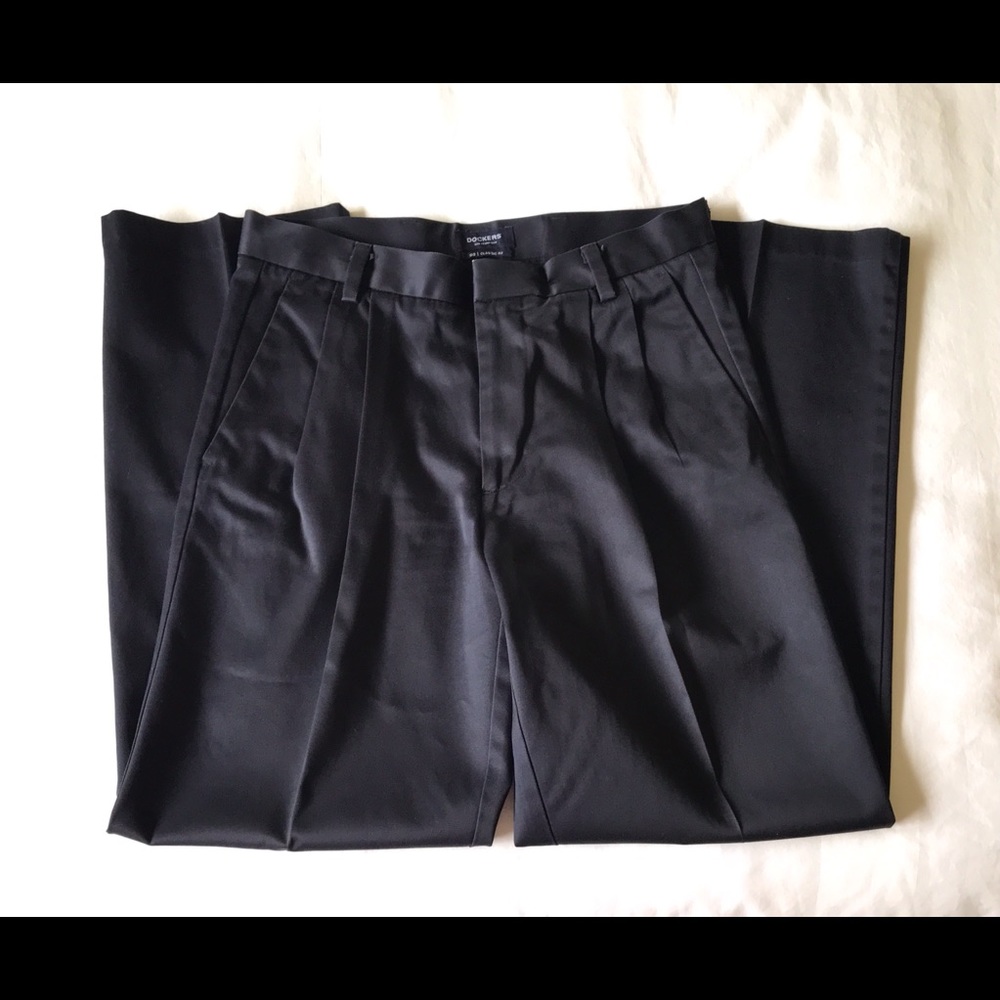 Docker pleated D3, navy blue, classic fit , 31x32